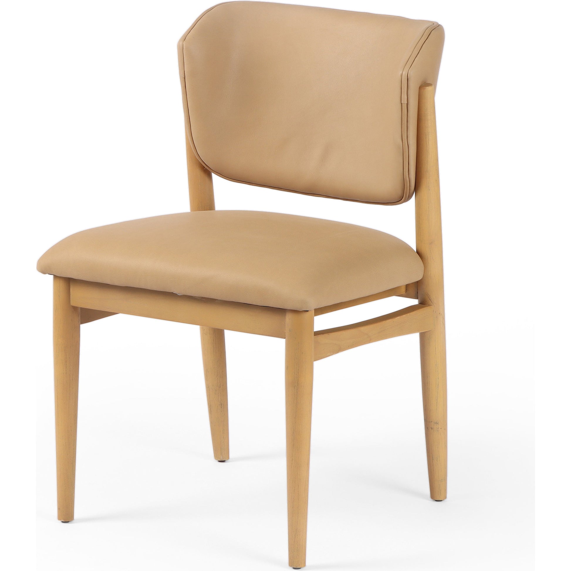 Joren Dining Chair by Four Hands in irving taupe and pecan whitewash. Made from 56% polyester, 44% acrylic, solid nettlewood, 100% polyester in a coastal style.