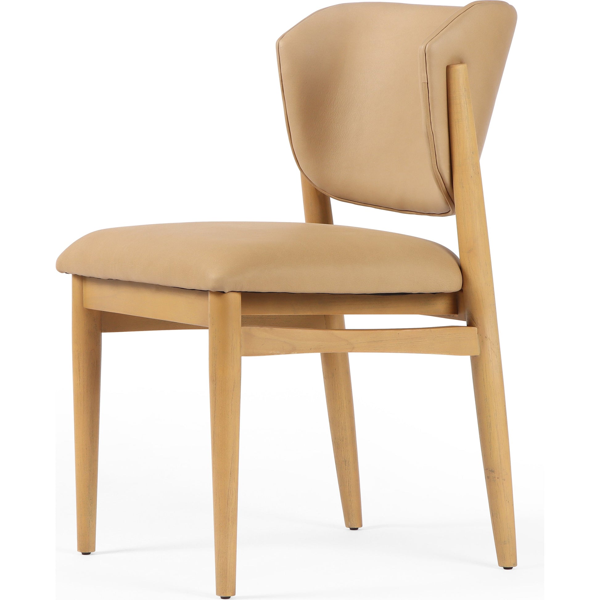 Joren Dining Chair by Four Hands in irving taupe and pecan whitewash. Made from 56% polyester, 44% acrylic, solid nettlewood, 100% polyester in a coastal style.