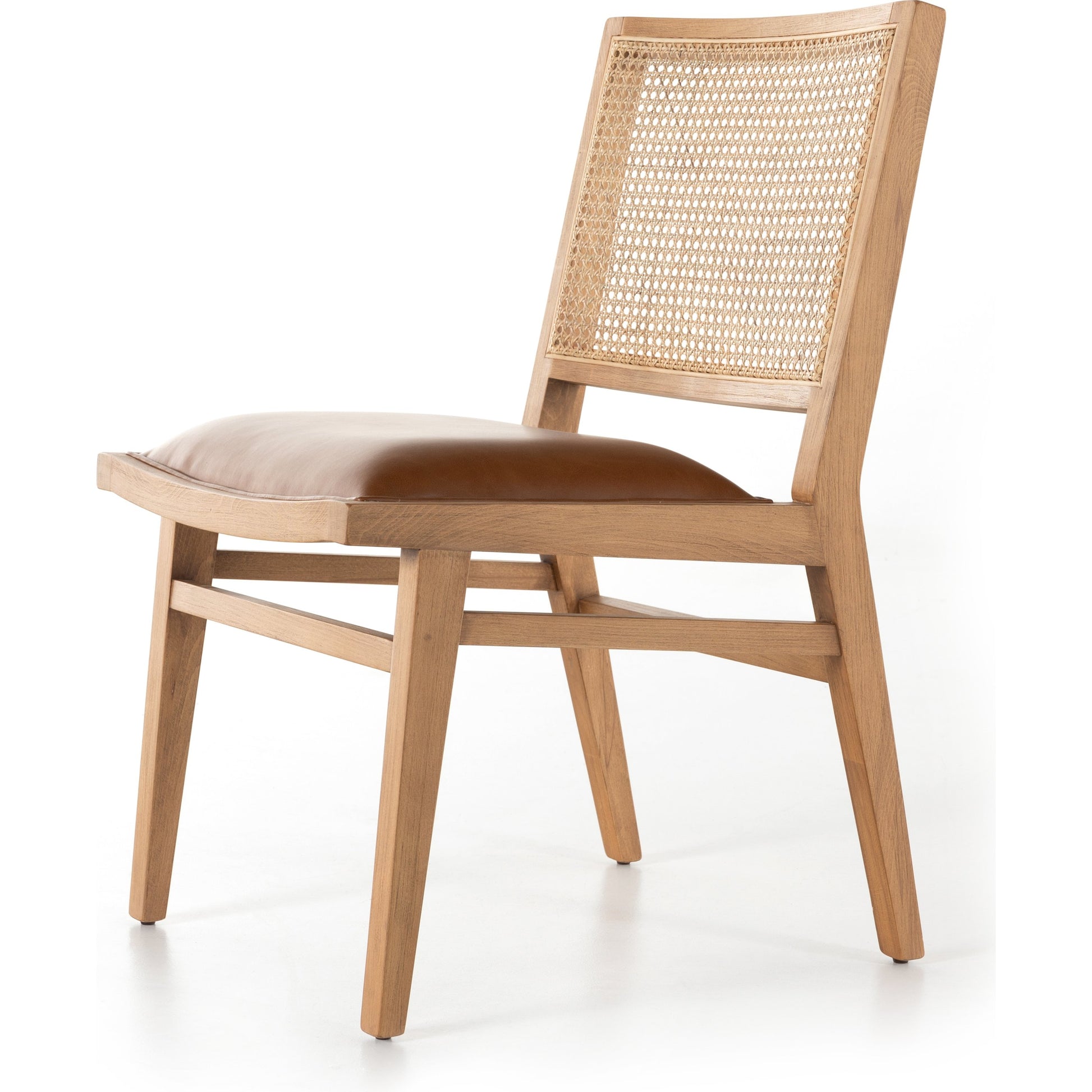 Sage Dining Chair by Four Hands in sierra butterscotch, natural cane, natural beech. Made from faux leather, solid beech, cane in a rustic style.