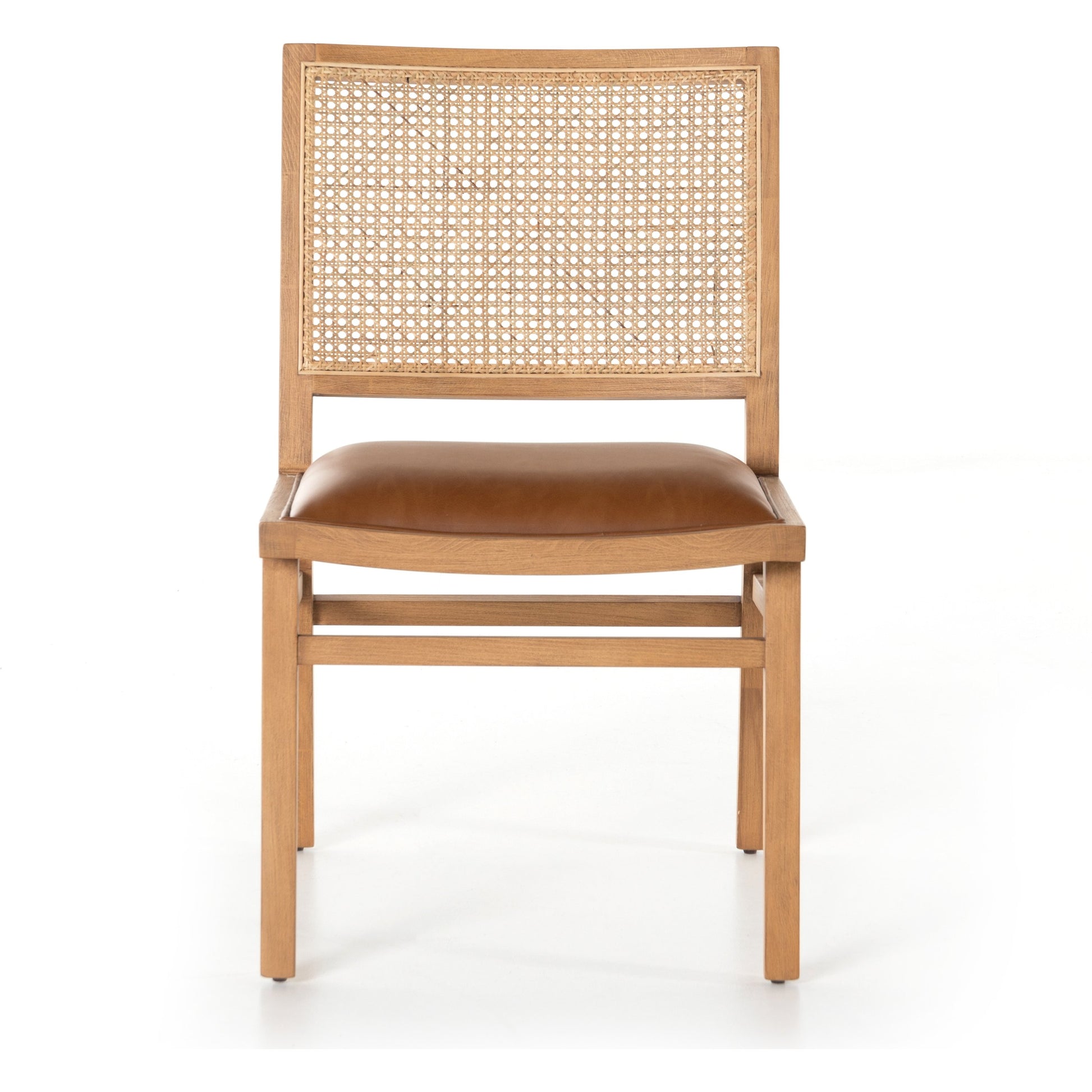 Sage Dining Chair by Four Hands in sierra butterscotch, natural cane, natural beech. Made from faux leather, solid beech, cane in a rustic style.