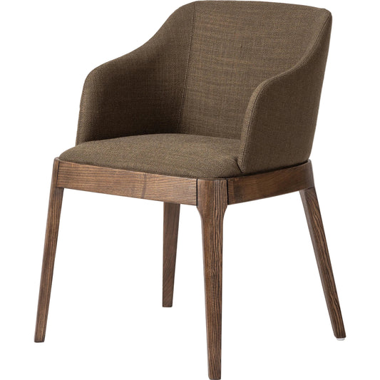 Bryce Dining Chair by Four Hands in bilton olive, vintage sienna ash. Made from 92% polyester, 8% acrylic, solid ash, 100% polyester in a modern style.