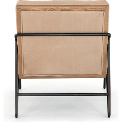 Romy Chair by Four Hands in neutral fleck. Made from 60% polyester, 40% acrylic, solid beech, iron in a modern style.