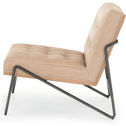 Romy Chair by Four Hands in neutral fleck. Made from 60% polyester, 40% acrylic, solid beech, iron in a modern style.