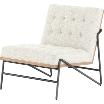 Romy Chair by Four Hands in neutral fleck. Made from 60% polyester, 40% acrylic, solid beech, iron in a modern style.