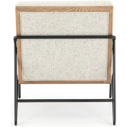 Romy Chair by Four Hands in neutral fleck. Made from 60% polyester, 40% acrylic, solid beech, iron in a modern style.