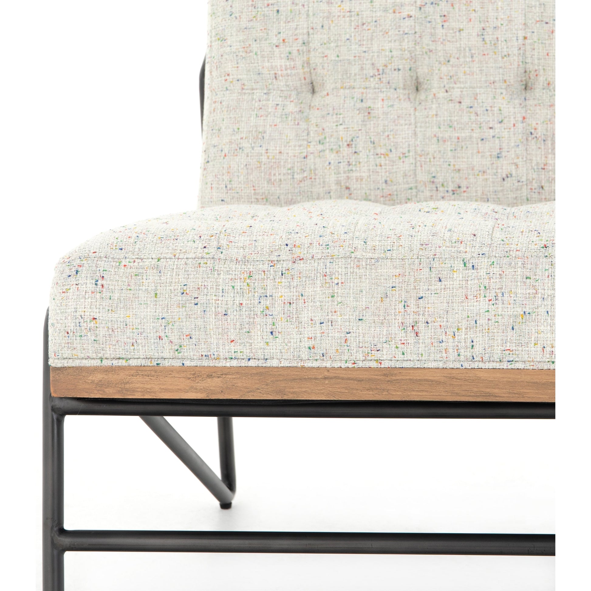 Romy Chair by Four Hands in neutral fleck. Made from 60% polyester, 40% acrylic, solid beech, iron in a modern style.