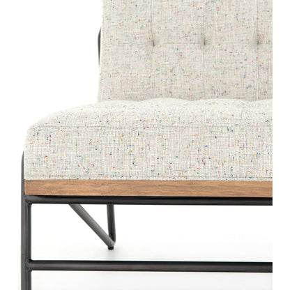 Romy Chair by Four Hands in neutral fleck. Made from 60% polyester, 40% acrylic, solid beech, iron in a modern style.