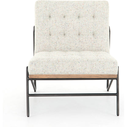 Romy Chair by Four Hands in neutral fleck. Made from 60% polyester, 40% acrylic, solid beech, iron in a modern style.