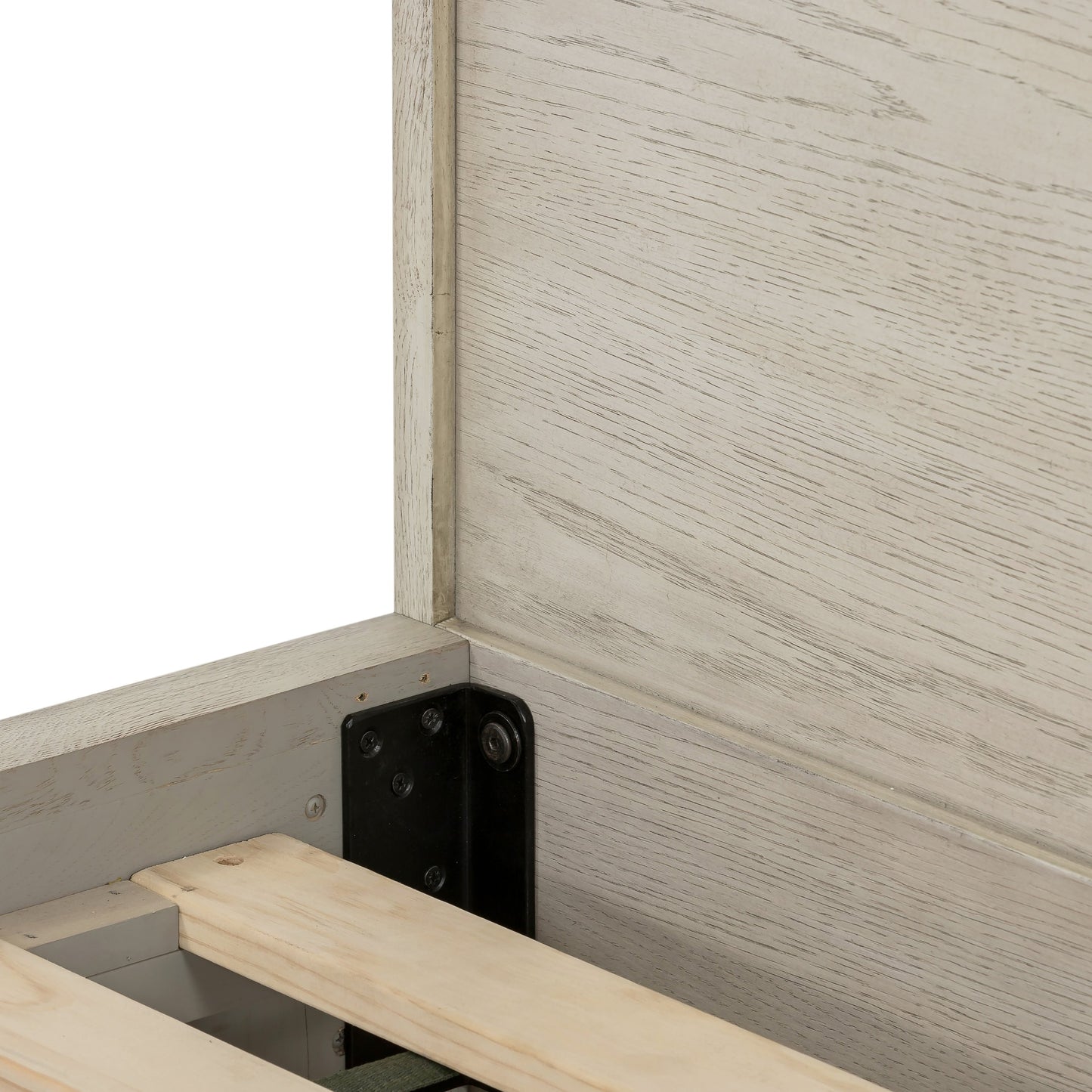 009 SI-1717126 | Closeup | Viggo Bed by Four Hands in vintage white oak, vintage white oak solid and vintage white oak. Made from solid oak, oak veneer in a modern style.