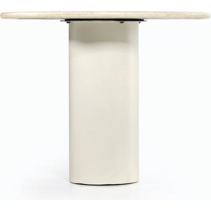 Belle Round Dining Table by Four Hands. Made from solid marble, iron in a modern style.