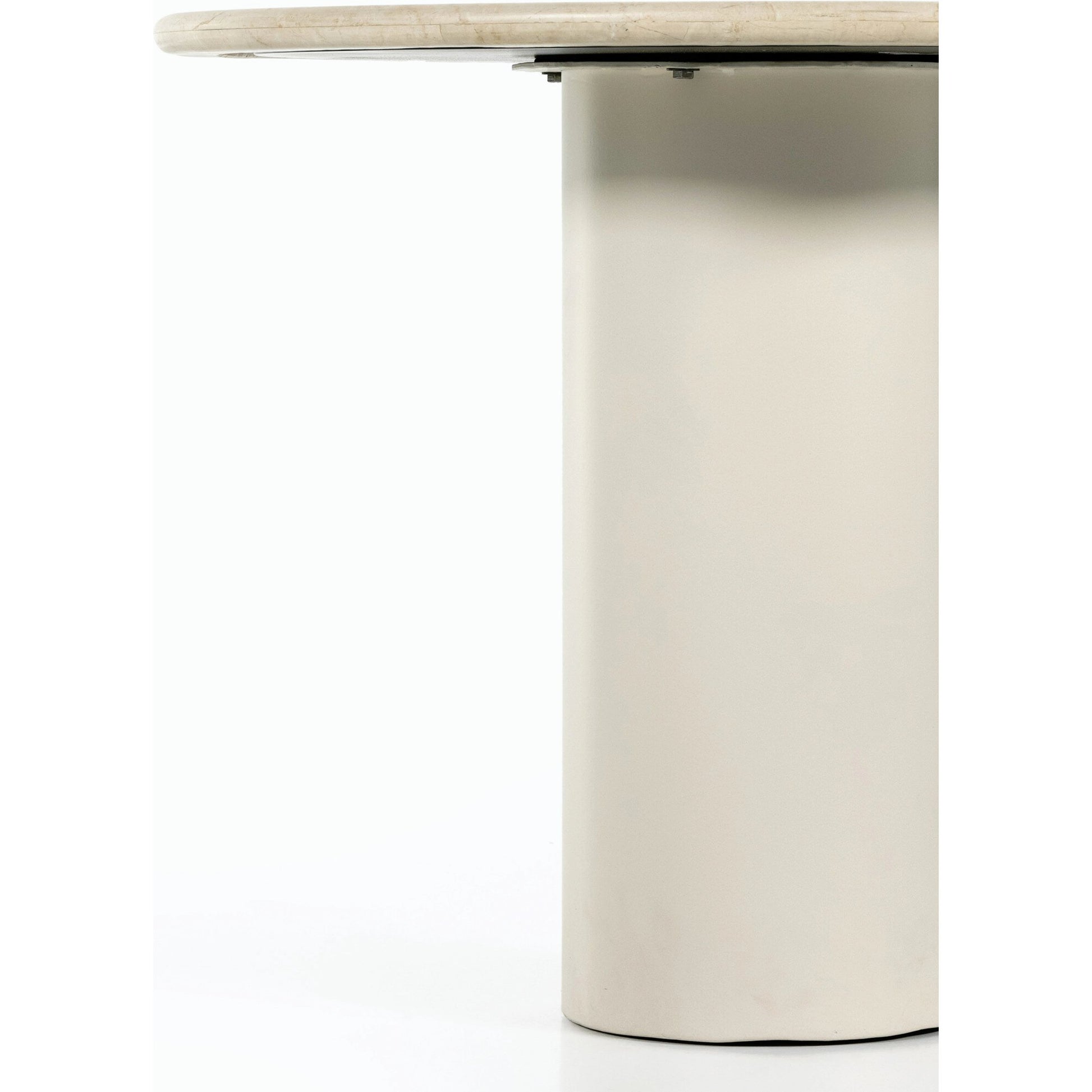 Belle Round Dining Table by Four Hands. Made from solid marble, iron in a modern style.