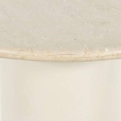Belle Round Dining Table by Four Hands. Made from solid marble, iron in a modern style.