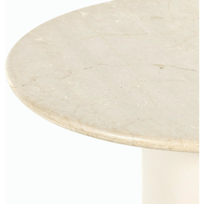 Belle Round Dining Table by Four Hands. Made from solid marble, iron in a modern style.