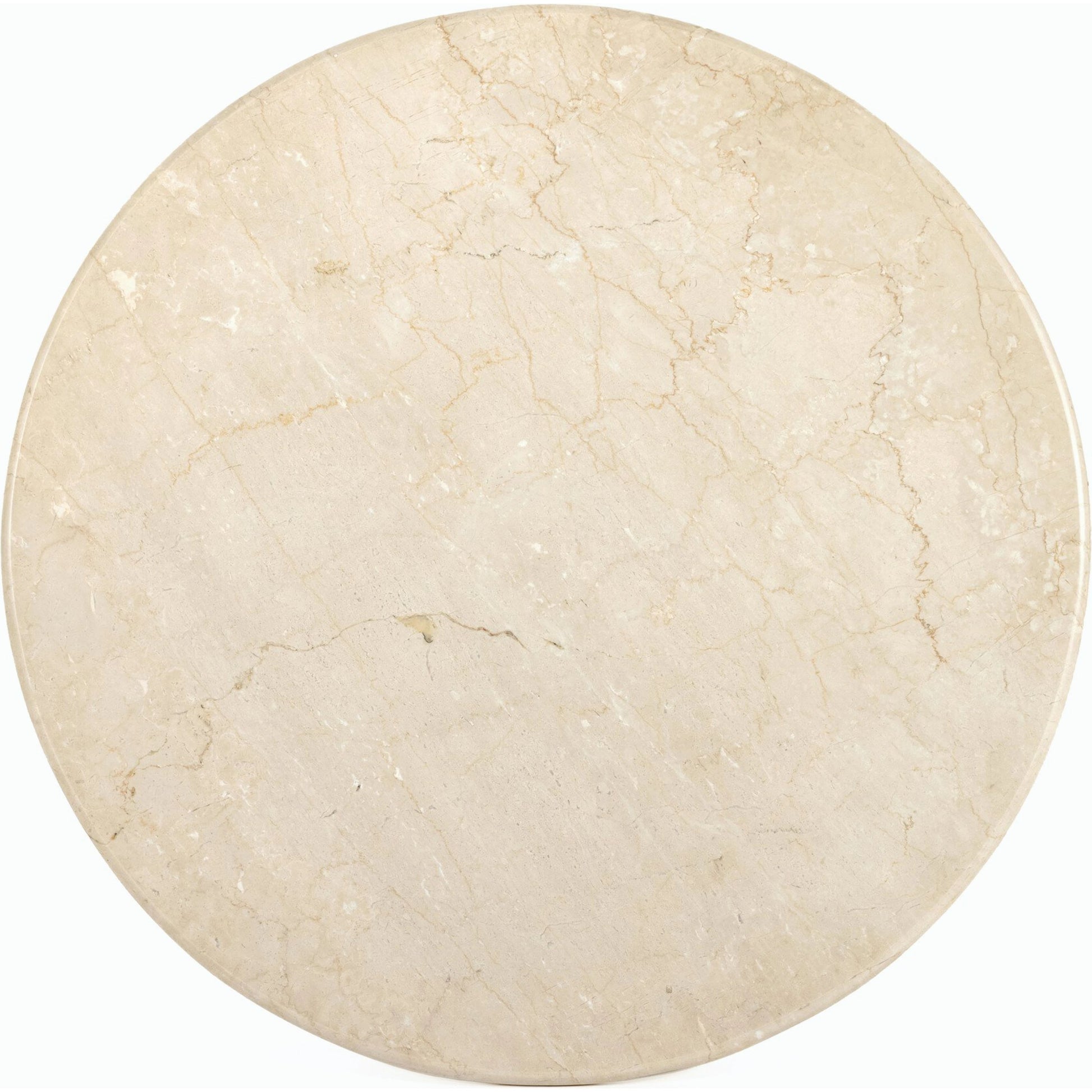 Belle Round Dining Table by Four Hands. Made from solid marble, iron in a modern style.