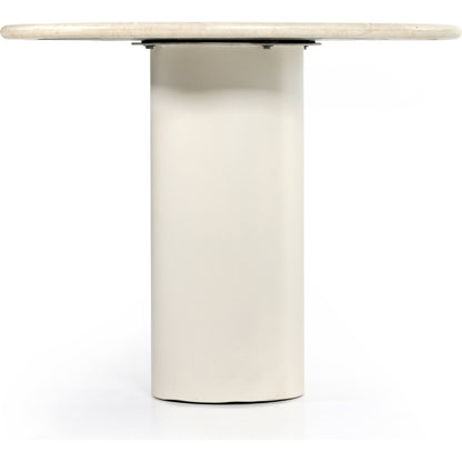 Belle Round Dining Table by Four Hands. Made from solid marble, iron in a modern style.