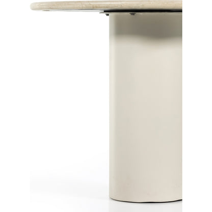 Belle Round Dining Table by Four Hands. Made from solid marble, iron in a modern style.
