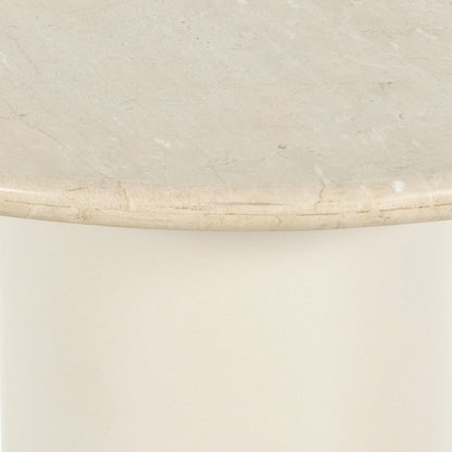 Belle Round Dining Table by Four Hands. Made from solid marble, iron in a modern style.