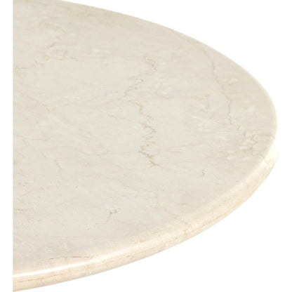 Belle Round Dining Table by Four Hands. Made from solid marble, iron in a modern style.