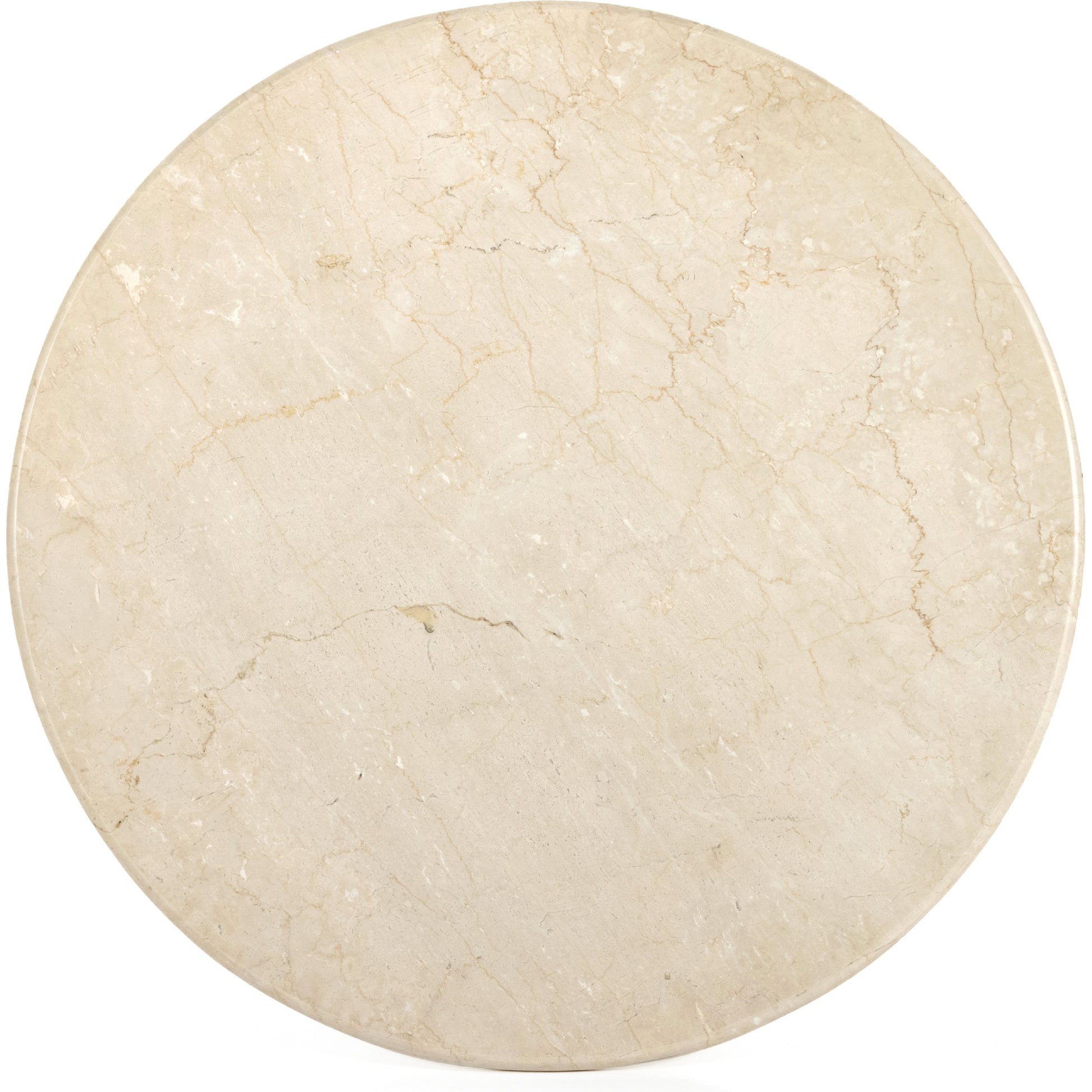 Belle Round Dining Table by Four Hands. Made from solid marble, iron in a modern style.