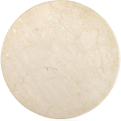 Belle Round Dining Table by Four Hands. Made from solid marble, iron in a modern style.