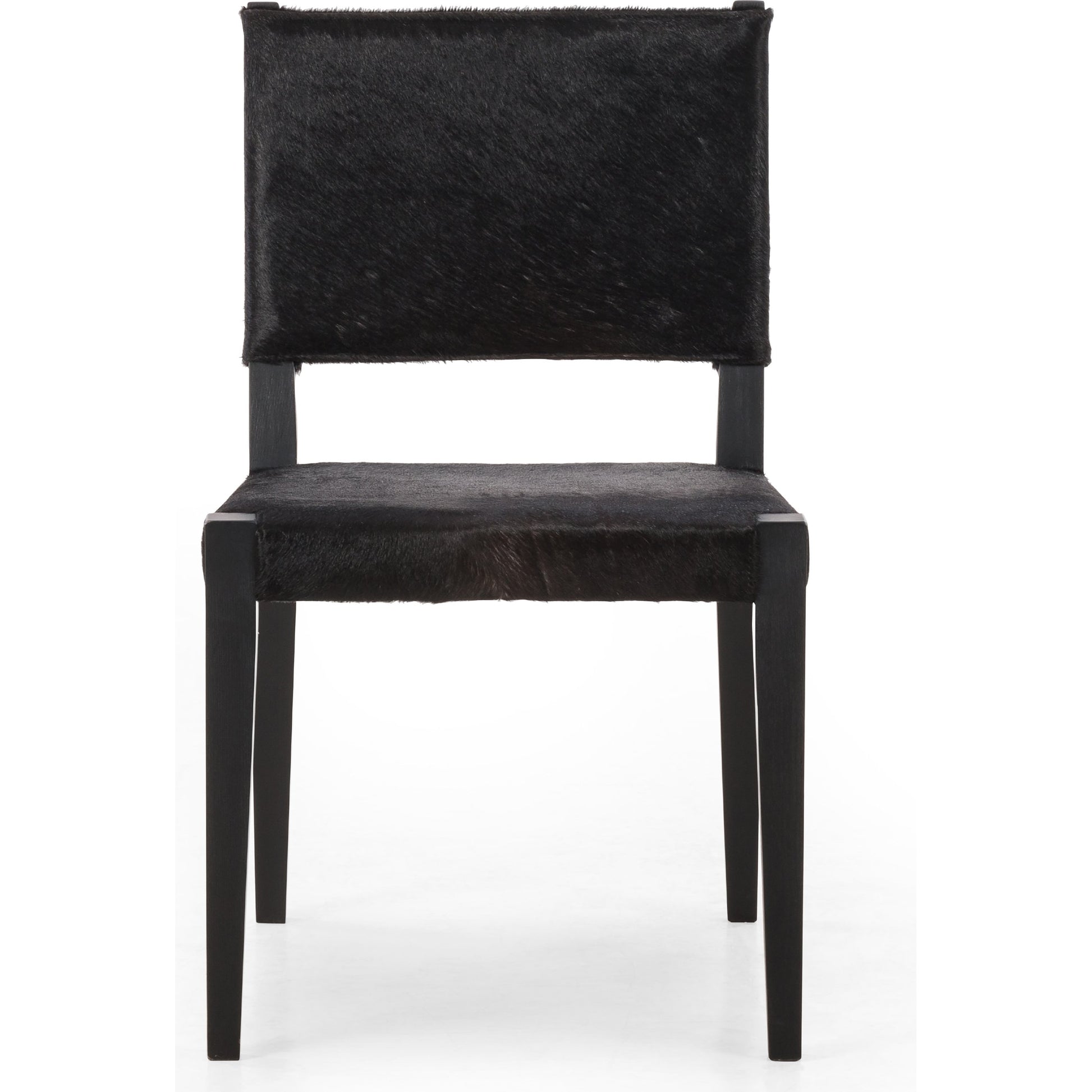Villa Dining Chair by Four Hands. Made from hair on hide, solid beech, iron in a rustic style.