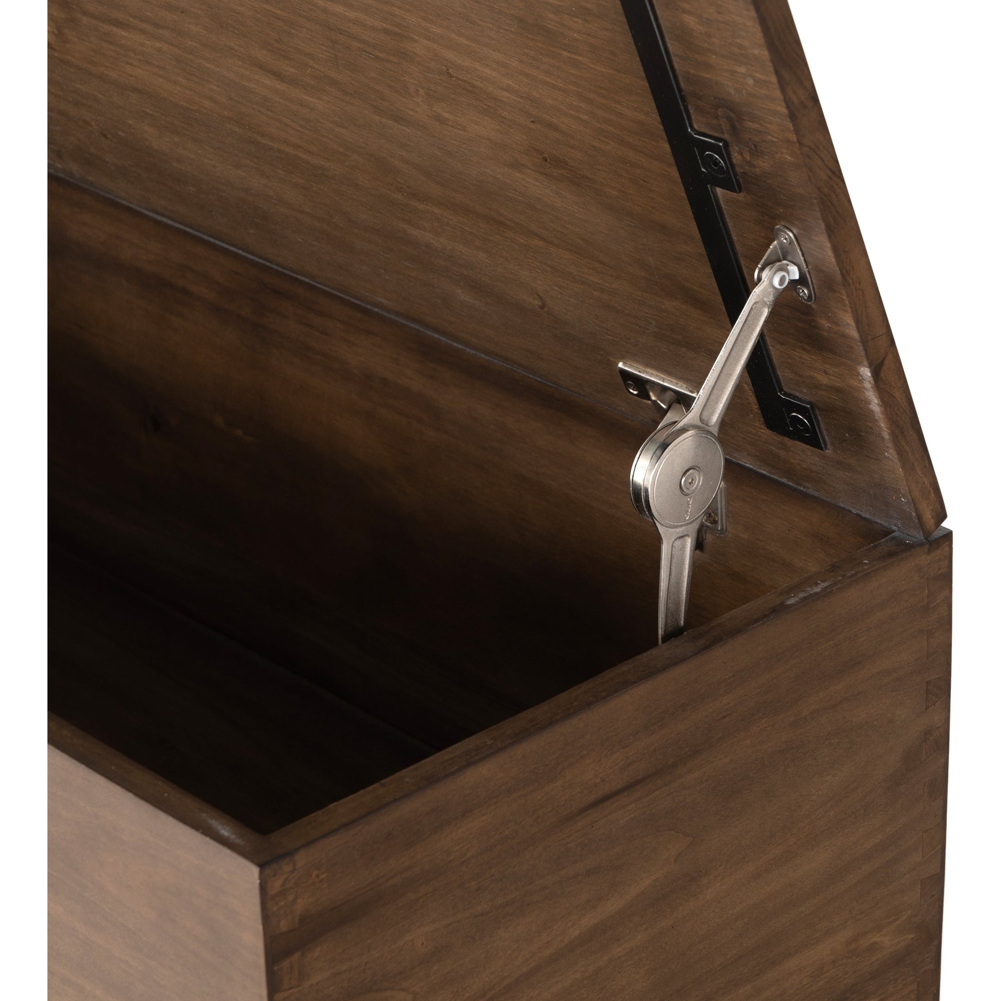 Trey Trunk by Four Hands. Made from solid poplar, top grain leather, iron in a rustic style.