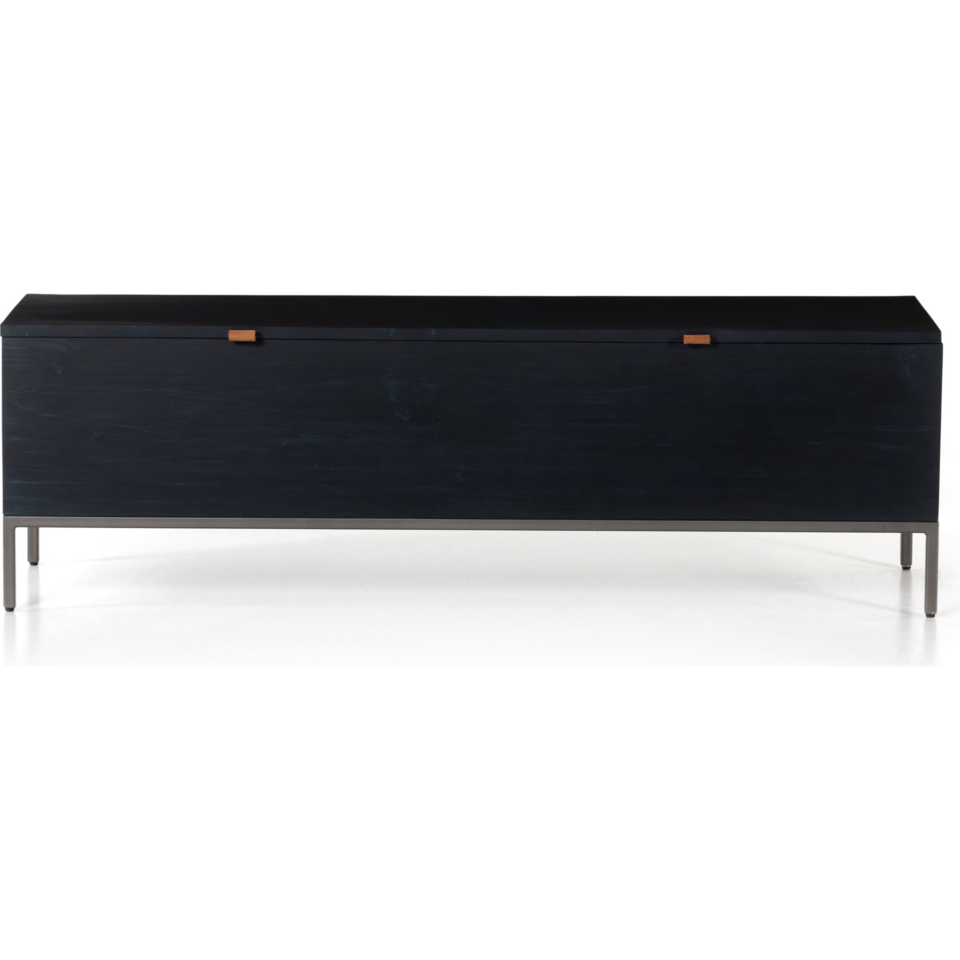 Trey Trunk by Four Hands. Made from solid poplar, top grain leather, iron in a rustic style.