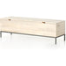 Trey Trunk by Four Hands. Made from solid poplar, top grain leather, iron in a rustic style.