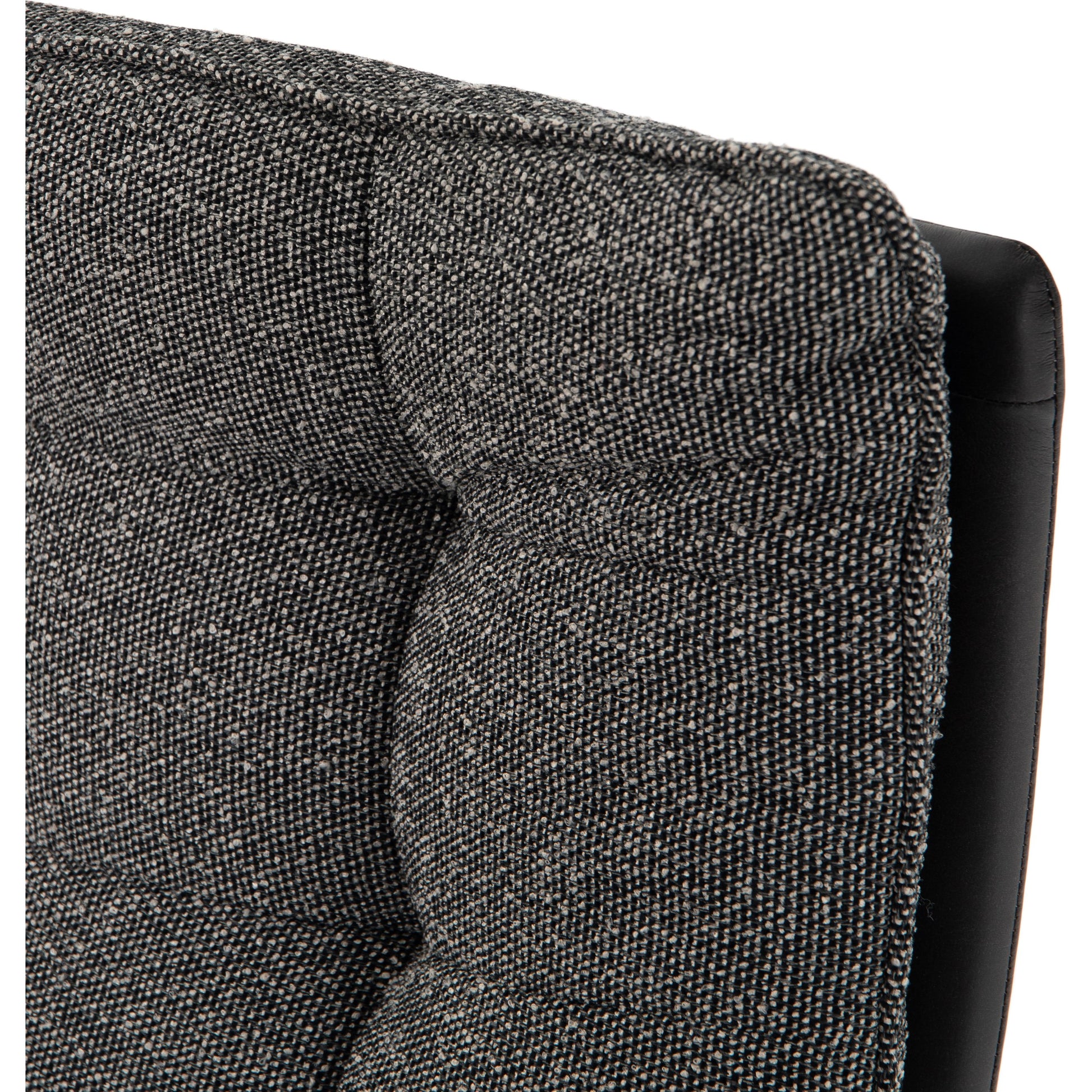 Quinn Desk Chair by Four Hands in polished nickel, dover crescent, chaps saddle and chaps saddle. Made from aluminum, 71% viscose (rayon), 17% polyester, 12% flax, linen, top grain leather in a modern style.