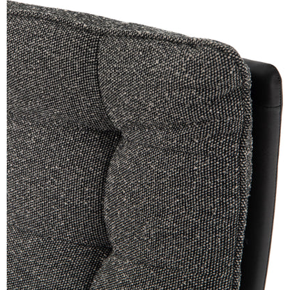 Quinn Desk Chair by Four Hands in polished nickel, dover crescent, chaps saddle and chaps saddle. Made from aluminum, 71% viscose (rayon), 17% polyester, 12% flax, linen, top grain leather in a modern style.