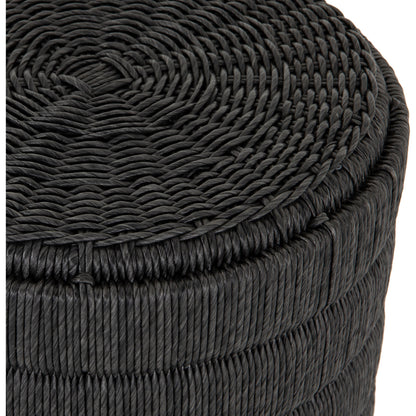 Madura End Table by Four Hands in vintage coal. Made from 100% polyethylene, aluminum in a coastal style.