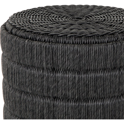 Madura End Table by Four Hands in vintage coal. Made from 100% polyethylene, aluminum in a coastal style.