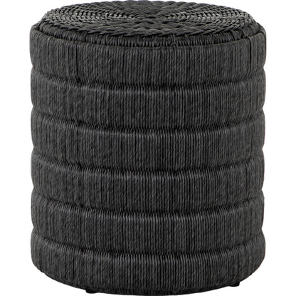 Madura End Table by Four Hands in vintage coal. Made from 100% polyethylene, aluminum in a coastal style.