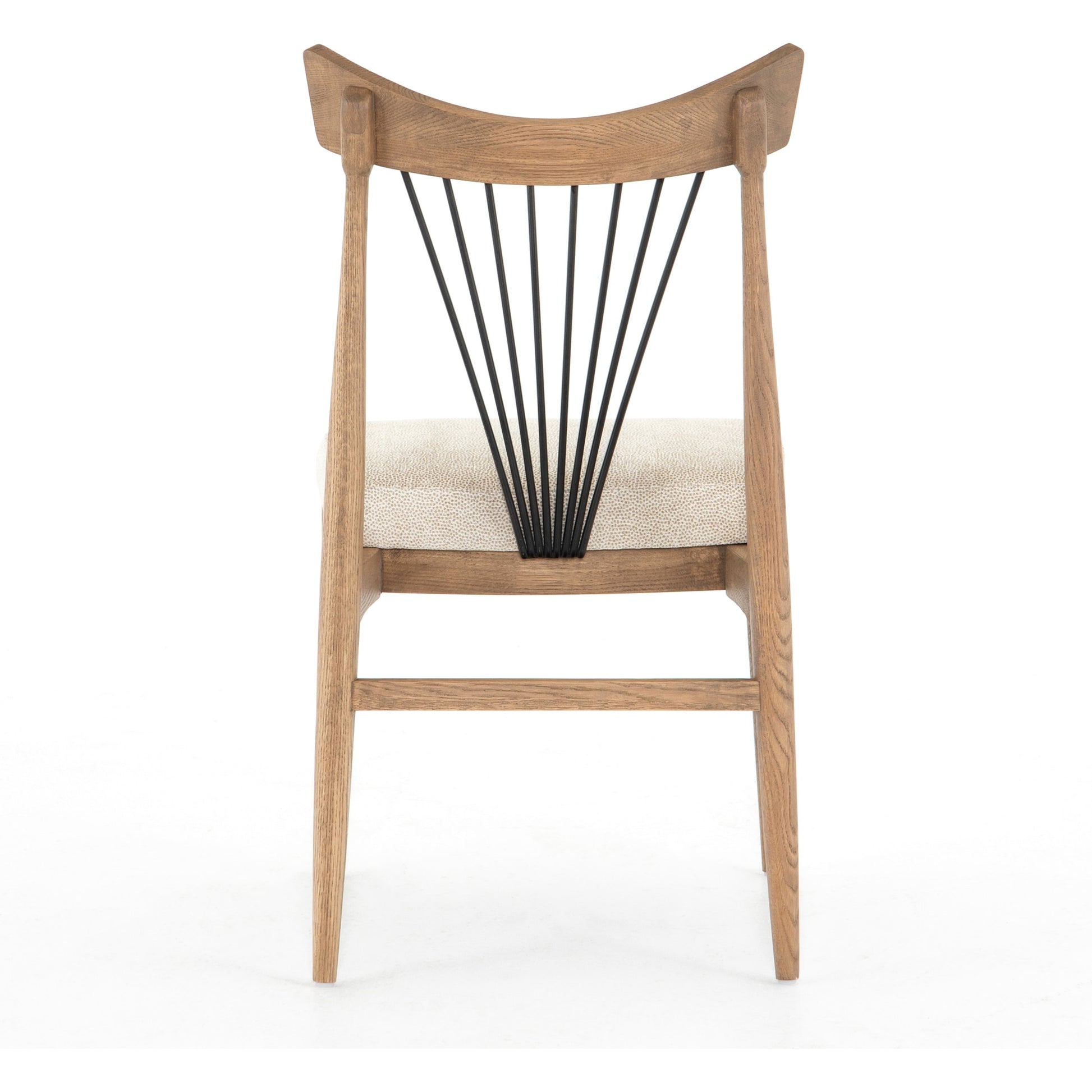 Solene Dining Chair by Four Hands in light honey nettlewood, darren ecru. Made from 70% viscose (rayon), 30% polyester, solid nettlewood, iron in a eclectic & global style.