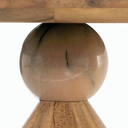 Bibianna Dining Table by Four Hands. Made from solid parawood, solid marble in a modern style.