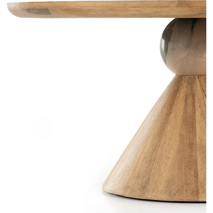 Bibianna Dining Table by Four Hands. Made from solid parawood, solid marble in a modern style.