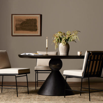 Bibianna Dining Table by Four Hands. Made from solid parawood, solid marble in a modern style.