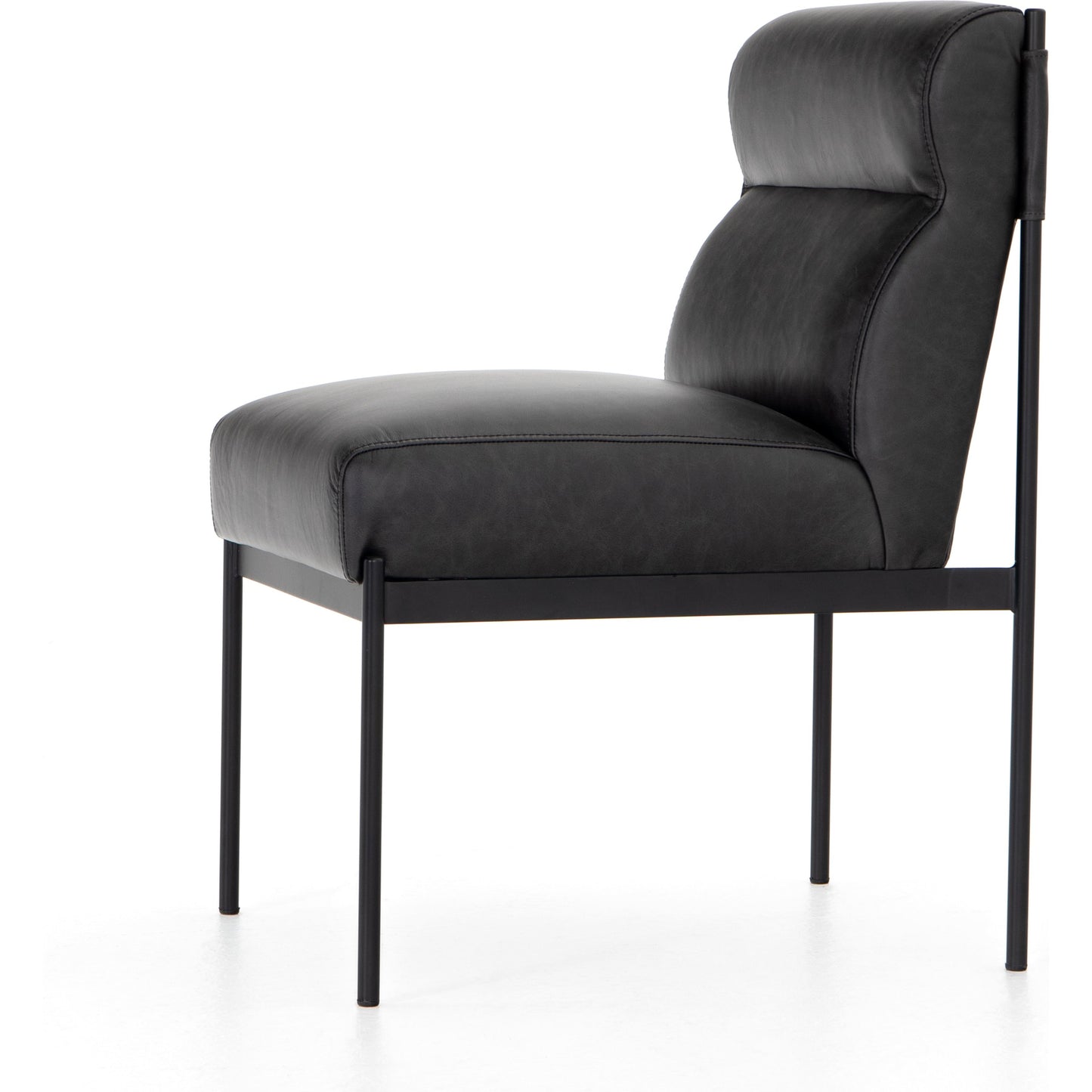 002 SI-1715824 | Additional Silo | Klein Dining Chair by Four Hands in sonoma black. Made from top grain leather, iron, 100% polyester in a modern style.