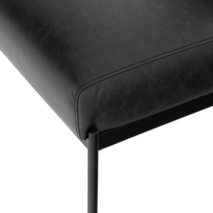 Klein Dining Chair by Four Hands in sonoma black. Made from top grain leather, iron, 100% polyester in a modern style.