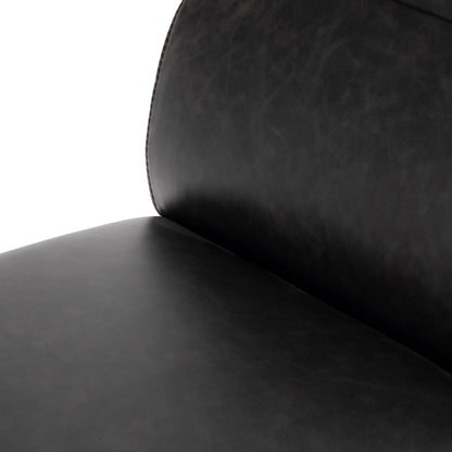 Klein Dining Chair by Four Hands in sonoma black. Made from top grain leather, iron, 100% polyester in a modern style.