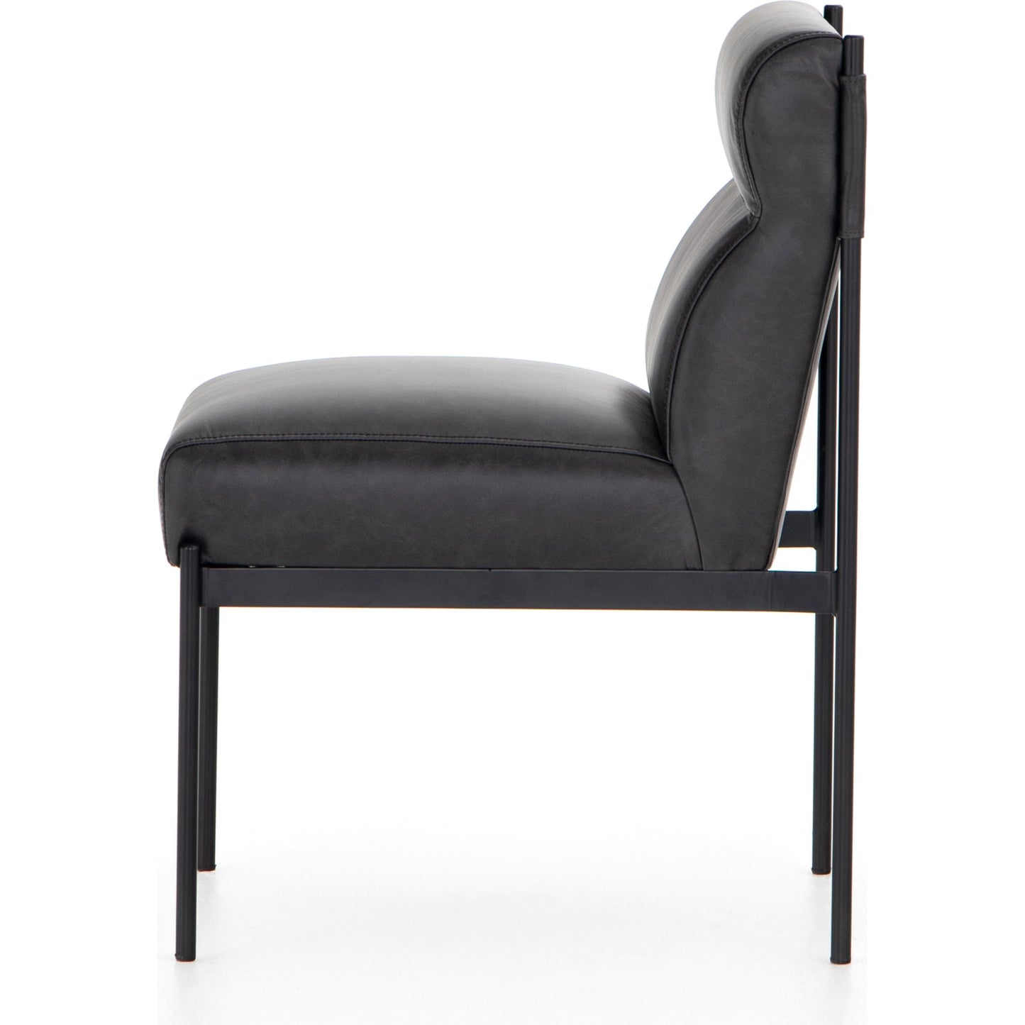 004 SI-1715824 | Additional Silo | Klein Dining Chair by Four Hands in sonoma black. Made from top grain leather, iron, 100% polyester in a modern style.