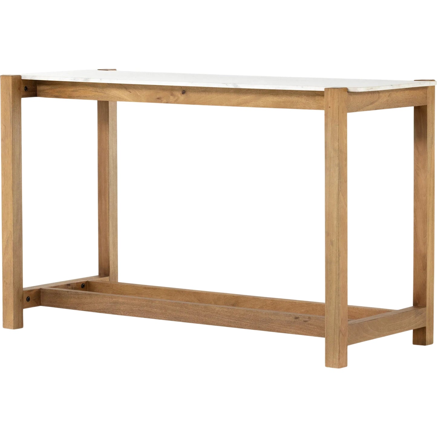 001 SI-2513361 | Primary Silo | Scout Bar Table by Four Hands in polished white marble, auburn mango. Made from solid marble, solid mango in a transitional style.