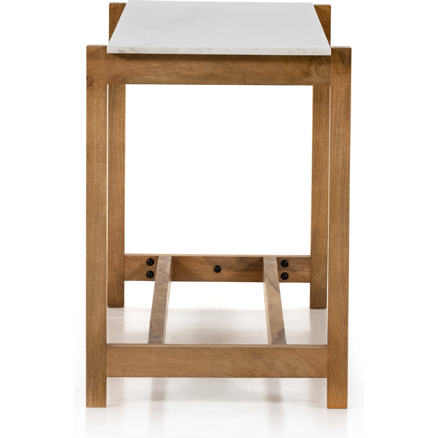 009 SI-2462048 | Additional Silo | Scout Counter Table by Four Hands in polished white marble, auburn mango. Made from solid marble, solid mango in a transitional style.