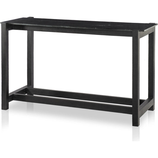 Scout Counter Table by Four Hands in worn black mango. Made from solid marble, solid mango in a transitional style.