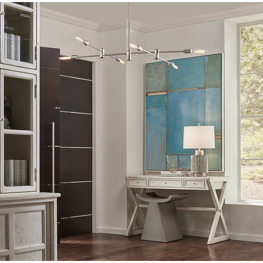 Adagio Lamp by Wildwood in antique silver leaf. Made from unique in a modern style.