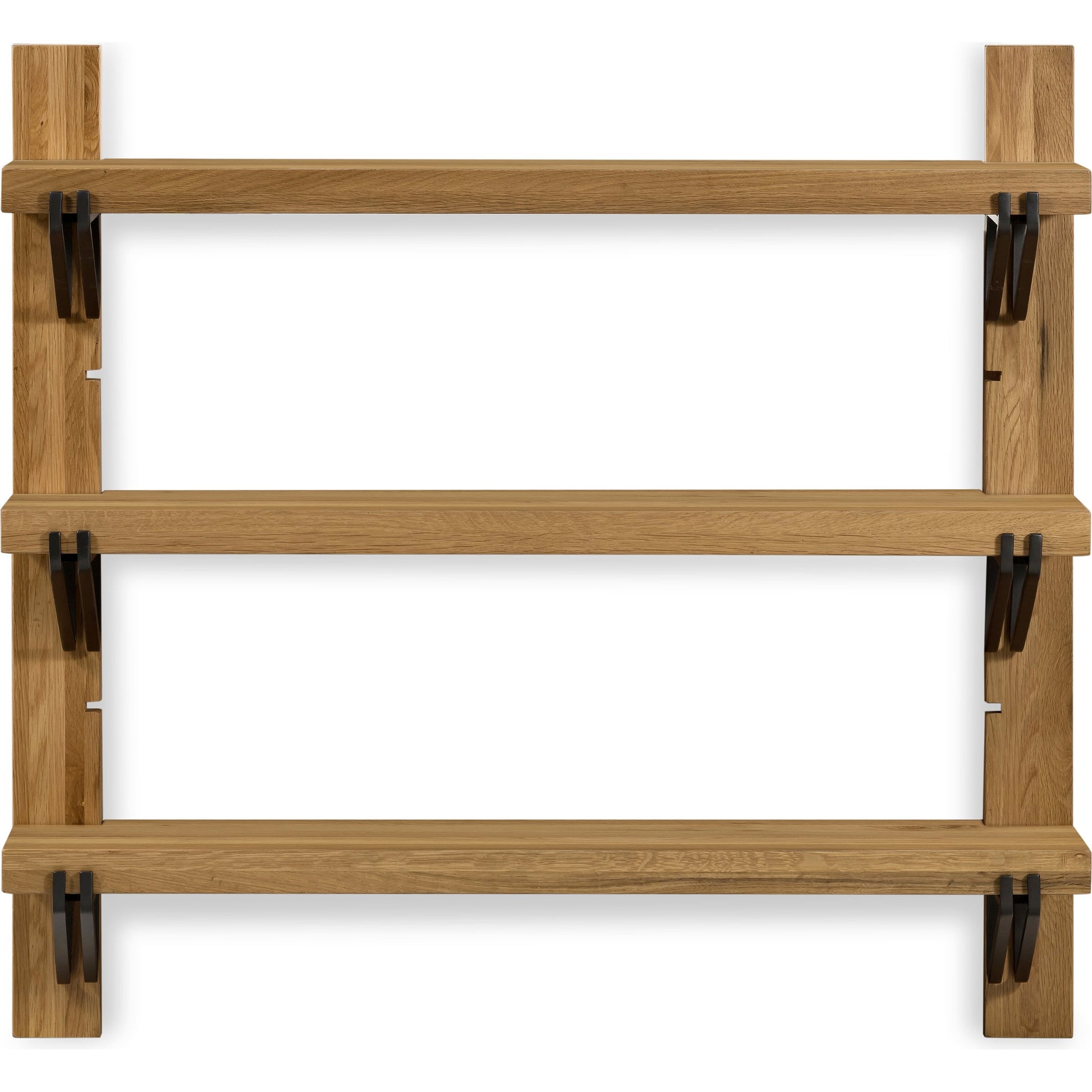 Pivott Shelf by Four Hands in dark iron, natural oak. Made from iron, oak veneer, solid oak in a rustic style.