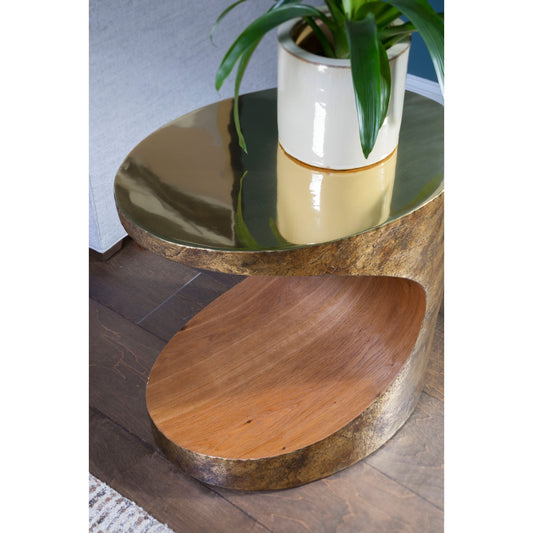 Thornton Side Table by Artistica Home in antique bronze. Made from unique in a transitional style.