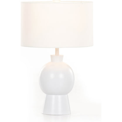 Kelita Table Lamp by Four Hands in textured black. Made from aluminum, 60% polyester, 40% viscose (rayon), thermoplastic in a transitional style.