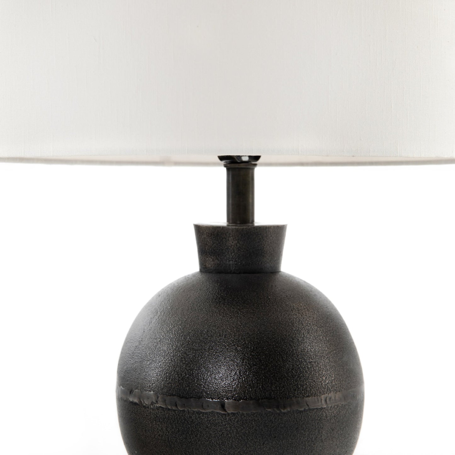 005 SI-1901057 | Additional Silo | Kelita Table Lamp by Four Hands in textured black. Made from aluminum, 60% polyester, 40% viscose (rayon), thermoplastic in a transitional style.