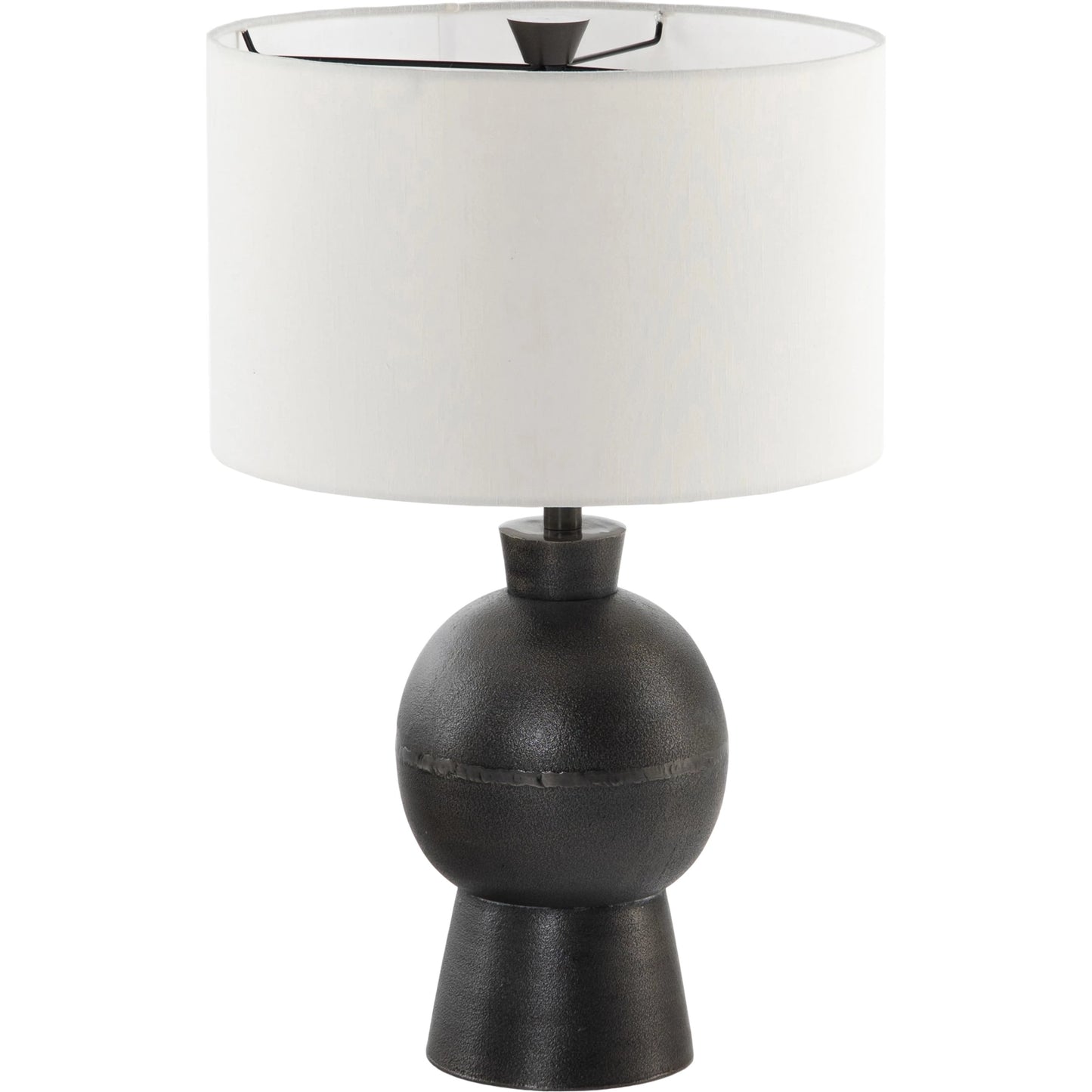 001 SI-1901057 | Additional Silo | Kelita Table Lamp by Four Hands in textured black. Made from aluminum, 60% polyester, 40% viscose (rayon), thermoplastic in a transitional style.